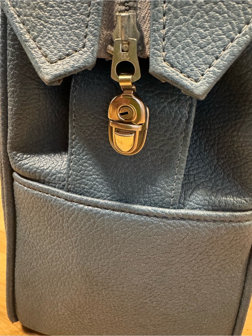Samsonite Blue Vintage Leather Weekended Travel Bag - Picture 5 of 7